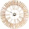 30.5" Gold Seagrass Round Wall Clock with Weaving Design